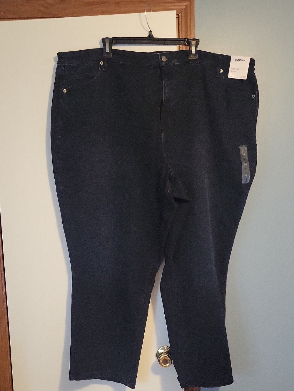 🆕️ Sonoma Woman's Dark Rinse High Rise Straight Stretch Denim Jeans Size 30W